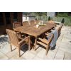 3m Reclaimed Teak Outdoor Open Slatted Cross Leg Table with 10 Marley Armchairs - 0
