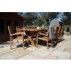 3m Reclaimed Teak Outdoor Open Slatted Cross Leg Table with 10 Marley Armchairs - 2