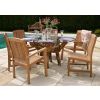 1.5m Reclaimed Teak Root Circular Garden Table with 6 Marley Chairs - With or Without Arms - 5