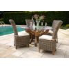 1.5m Reclaimed Teak Root Garden Dining Table with 4 Latifa Dining Chairs - 0