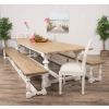 3.6m Ellena Dining Table with 2 Backless Benches & 2 Ellena Chairs or Armchairs - 2