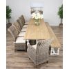 3.6m Ellena Dining Table with 5 Latifa Chairs, 2 Armchairs & 1 Backless Bench - 1