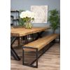 3m Reclaimed Teak Urban Fusion Cross Dining Table with 1 Backless Bench & 4 Scandi Armchairs - 3