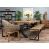 3m Reclaimed Teak Urban Fusion Cross Dining Table with 2 Backless Benches - 5