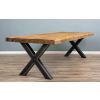3m Reclaimed Teak Urban Fusion Cross Dining Table with 8 Latifa Dining Chairs  - 5