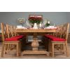 3m Reclaimed Elm Pedestal Dining Table with 10 Elm Cross Back Dining Chairs  - 4