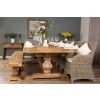 3m Reclaimed Elm Pedestal Dining Table with 5 Donna Armchairs and 1 Bench - 4