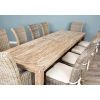 3m Reclaimed Teak Mexico Dining Table with 10 Latifa Chairs & 2 Armchairs  - 3