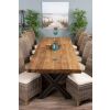 3m Reclaimed Teak Urban Fusion Cross Dining Table with 10 Latifa Dining Chairs  - 3