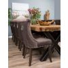 3m Reclaimed Teak Urban Fusion Cross Dining Table with 10 Velveteen Ring Back Dining Chairs  - 8