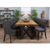 3m Reclaimed Teak Urban Fusion Cross Dining Table with 10 Windsor Ring Back Dining Chairs  - 4