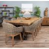 3m Reclaimed Teak Urban Fusion Cross Dining Table with 8 Scandi Armchairs - 17