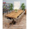 3m Reclaimed Teak Urban Fusion Cross Dining Table with 8 Scandi Armchairs - 13