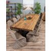 3m Reclaimed Teak Urban Fusion Cross Dining Table with 10 Zorro Dining Chairs - 5