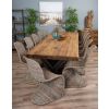 3m Reclaimed Teak Urban Fusion Cross Dining Table with 10 Zorro Dining Chairs - 7