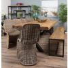 3m Reclaimed Teak Urban Fusion Cross Dining Table with 1 Backless Bench and 5 Zorro Chairs - 10