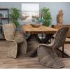 3m Reclaimed Teak Urban Fusion Cross Dining Table with 1 Backless Bench and 5 Zorro Chairs - 9