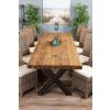 3m Reclaimed Teak Urban Fusion Cross Dining Table with 8 Latifa Dining Chairs  - 1