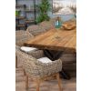 3m Reclaimed Teak Urban Fusion Cross Dining Table with 8 Scandi Armchairs - 19