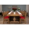 3m Reclaimed Elm Pedestal Dining Table with 10 Elm Cross Back Dining Chairs  - 2