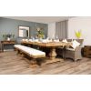 3m Reclaimed Elm Pedestal Dining Table with 5 Donna Armchairs and 1 Bench - 0