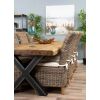 3m Reclaimed Teak Urban Fusion Cross Dining Table with 8 Latifa Dining Chairs  - 0
