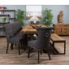 3m Reclaimed Teak Urban Fusion Cross Dining Table with 1 Backless Bench and 5 Windsor Ring Back Dining Chairs - 10