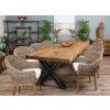 3m Reclaimed Teak Urban Fusion Cross Dining Table with 8 Scandi Armchairs - 20