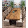 3m Reclaimed Teak Urban Fusion Cross Dining Table with 10 Latifa Dining Chairs  - 2