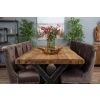 3m Reclaimed Teak Urban Fusion Cross Dining Table with 10 Velveteen Ring Back Dining Chairs  - 1