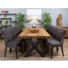 3m Reclaimed Teak Urban Fusion Cross Dining Table with 10 Windsor Ring Back Dining Chairs  - 2