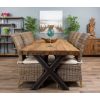 3m Reclaimed Teak Urban Fusion Cross Dining Table with 8 Latifa Dining Chairs  - 2