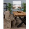 3m Reclaimed Teak Urban Fusion Cross Dining Table with 1 Backless Bench and 5 Zorro Chairs - 4