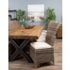 3m Reclaimed Teak Urban Fusion Cross Dining Table with 10 Latifa Dining Chairs  - 5