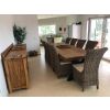 3m Reclaimed Teak Urban Fusion Cross Dining Table with 10 Latifa Dining Chairs  - 19