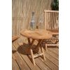 50cm Teak Circular Folding Table - 0