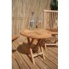 50cm Teak Circular Folding Table - 0