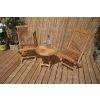 50cm Teak Circular Folding Table with 2 Classic Folding Chairs - 4