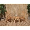 50cm Teak Circular Folding Table with 2 Classic Folding Chairs - 0