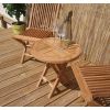 50cm Teak Circular Folding Table - 1