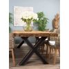 3m Reclaimed Teak Urban Fusion Cross Dining Table with 8 Scandi Armchairs - 6