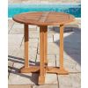 80cm Teak Circular Pedestal Table - 1