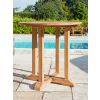 80cm Teak Circular Pedestal Table with 4 Kiffa Folding Chairs / Armchairs - 7