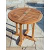 80cm Teak Circular Pedestal Table - 0