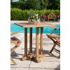 70cm Teak Square Pedestal Table with 2 Classic Folding Chairs - 1
