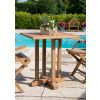 70cm Teak Square Pedestal Table - 6