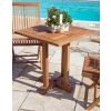 70cm Teak Square Pedestal Table with 2 Kiffa Folding Chairs  - 1