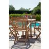 70cm Teak Square Pedestal Table with 2 Kiffa Folding Chairs  - 6