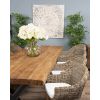 3m Reclaimed Teak Urban Fusion Cross Dining Table with 8 Scandi Armchairs - 5