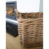 Pair of Natural Wicker Rectangular Log Baskets with Rope Handles - 2